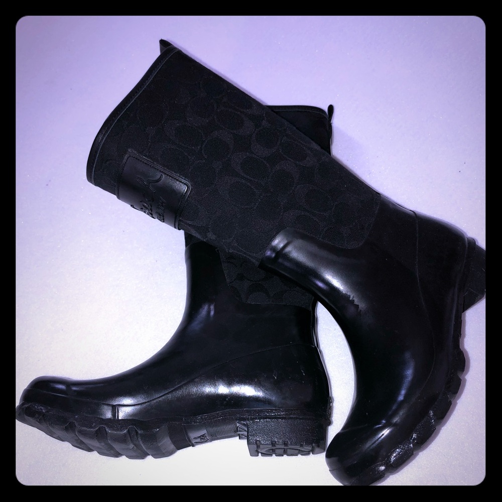 Let the rain fall down!  Coach Rain boots!